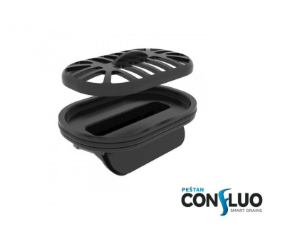 Pestan   Confluo Board UNI    Frameless Line Black Glass 550   - Purezza 